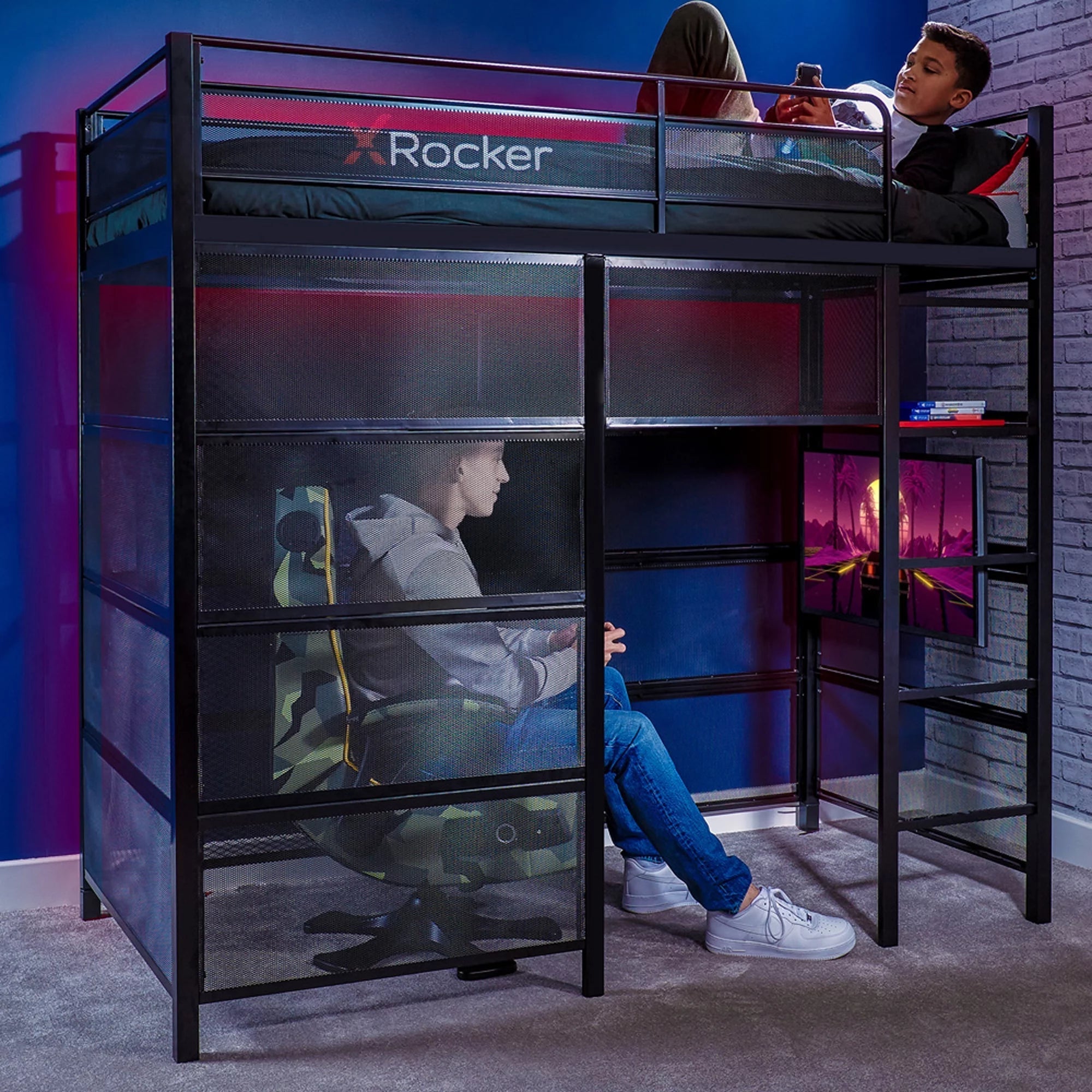 Gaming Den Bunk Bed with VESA TV Mount